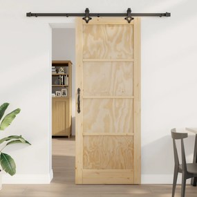 vidaXL Ușă Culisantă Manual Natural și negru 83 x 211 cm
