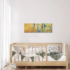 Tablou - Design auriu (cu ceas) (90x30 cm)