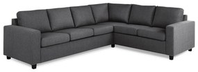 Colțar Scandinavian Choice C156Gri, Negru, 284x223x80cm, Picioare: Plastic