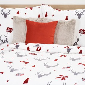 Lenjerie de pat din microflanel 4Home Stag & Bows, 160 x 200 cm, 70 x 80 cm