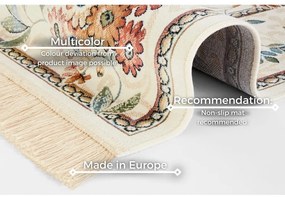 Covor crem din viscoză 135x195 cm Oriental Flowers – Nouristan
