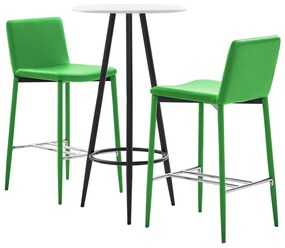 Set de bar, 3 piese, verde, piele ecologica Verde, 3