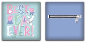 Purcelușa Peppa Best Day pernă, pernă decorativă cu husă detașabilă 35x35 cm catifea