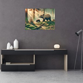 Tablou - Urși în pădure (70x50 cm)