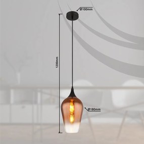 Pendul design modern LAVUS negru/cupru