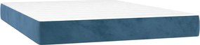 vidaXL Saltea cu arcuri buzunar, fermitate medie, albastru închis, 140x220x20 cm, catifea