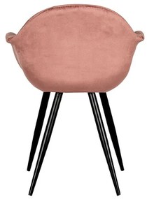 Scaune de dining roz-deschis 2 buc. din catifea Forli – LABEL51