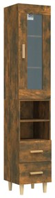 3115377 vidaXL Dulap înalt, stejar fumuriu, 34,5x34x180 cm, lemn prelucrat