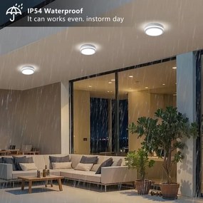 Brilagi - Lampă LED de exterior cu senzor BENE LED/18W/230V, Ø 21,5 cm, albă, IP54