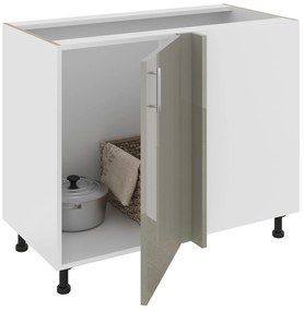 Corp Baza Colt Karo, Gri Lucios/Alb, MDF, 98 x 50 x 80 cm