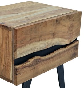 Noptiera Imena Walnut-Negru 45x35x56 cm