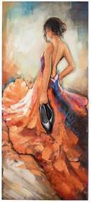Tablou lucrat manual BAREFOOT TANGO , metal, 140x70x6 cm