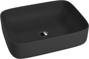 Lavoar pe blat Rune Thorfinn dreptunghiular 51 cm negru mat