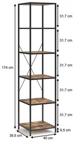 RAI217 - Rafturi birou 40 cm, stil industrial pentru bucatarie, baie, office, living, hol - Maro