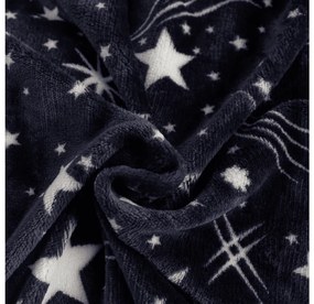 Set lenjerie cocolino STARLIGHT albastru inchis + cearsaf Cocolino microplus SOFT 90x200 cm alb, pentru un pat simplu