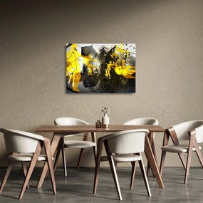 Tablou pe sticlă - Fotbal în marele oraș (70x50 cm)