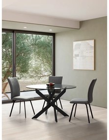 Masă de dining rotundă cu blat din sticlă 120x120 cm Ruth – Marckeric