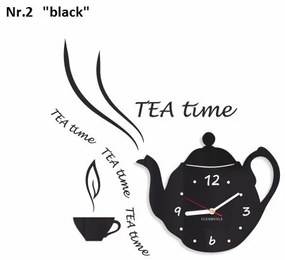 Ceas decorativ de bucătărie Tea Time Gri