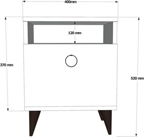 Noptiera  Barlo Homs, stajer, 52 x 40  cm