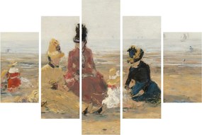 Tablou - Eugène Boudin, On the Beach, Trouville, reproducere (150x105 cm)