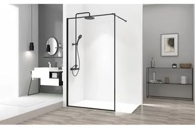Paravan de dus tip Walk-in Rea Bler 90x195 cm profil negru