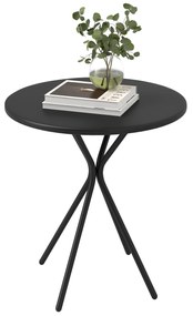 Outsunny Masa de grădină rotundă Ø 60 cm, masă de terasă cu cadru din oțel, capacitate de 50 kg, pentru interior și exterior, negru | Aosom Romania