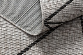 Covor sisal Floorlux 20605 argint si negru, bej Triunghiuri, Geometric