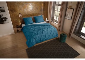 Lenjerie de pat albastru petrol din microfibră pentru pat dublu/extinsă 200x220 cm Pure Elegance – Good Morning
