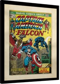 Afiș înrămat Marvel Comics - Captain America