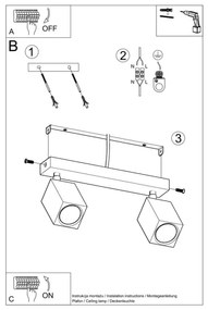 Spot KEKE 2xGU10/40W/230V stejar Sollux SL.1036