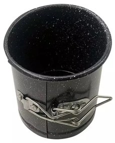 Kinghoff KH 1787 Tava pentru tort cu fund drop, 8 cm, pereți extensibili, finisaj marmură, oțel, negru