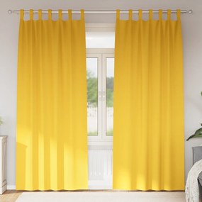 vidaXL Perdele opace 2 pcs galben muștar 225 x 140 cm Poliester