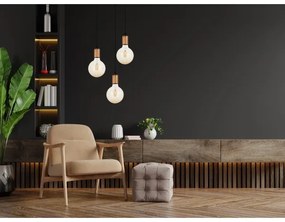 Lustră pe cablu MIROS 3xE27/60W/230V neagră/cupru rotundă