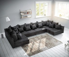 Colțar Modular Justin U XXL Gri Antracit 400x185 cm