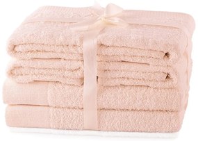 Prosoape de baie roz-deschis 6 buc. din bumbac din frotir Amari – Restilo
