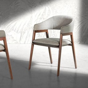 Scaun cu brate tapitat design italian Nogal