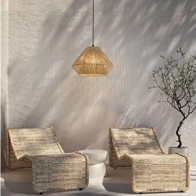 Lustra, Pendul din ratan sintetic pentru exterior Aell maro deschis