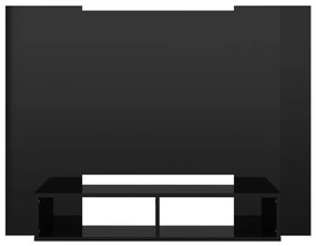 Comoda TV de perete, negru extralucios, 120x23,5x90 cm, PAL 1, negru foarte lucios