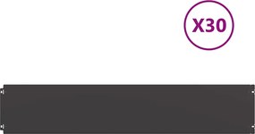 vidaXL Borduri de gazon 30 buc Negru 20x103 cm Oțel laminat la rece