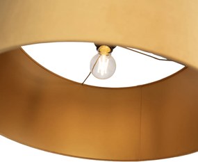 Lampă de podea neagră reglabilă cu abajur galben și interior auriu 50cm - Editor