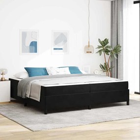 vidaXL Cadru de pat Altele Negru și Alb și Negru 200 x 200 cm Catifea