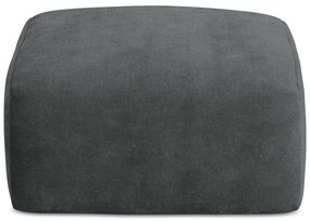 Taburet gri închis cu tapițerie din chenille Leila – Makamii