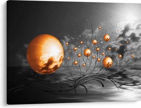 Tabloul bilelor portocalii abstarcte (70x50 cm)