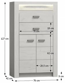 Comoda, frasin alb, INFINITY I-06