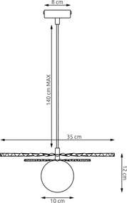 Lustră suspendată UMBRA 1xG9/8W/230V negru/bej