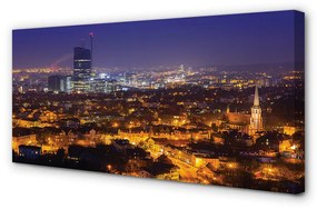 Tablouri canvas Gdańsk panorama orașului noapte