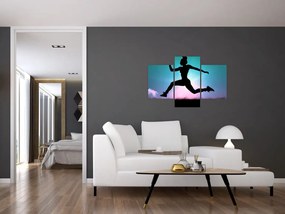 Tablou cu silueta feminină sărind (90x60 cm)