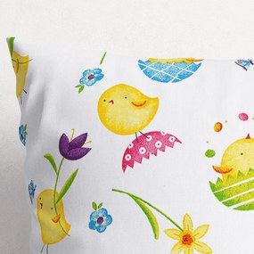 Goldea fețe de pernă din bumbac - model 599 de paște cu puișori 45 x 45 cm