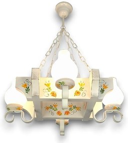 Candelabru fabricat manual din lemn pictat Queen 4L