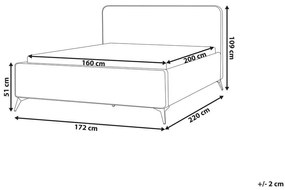 Pat matrimonial 160 cm Vardiel (gri bej) (cu somieră). 1076317